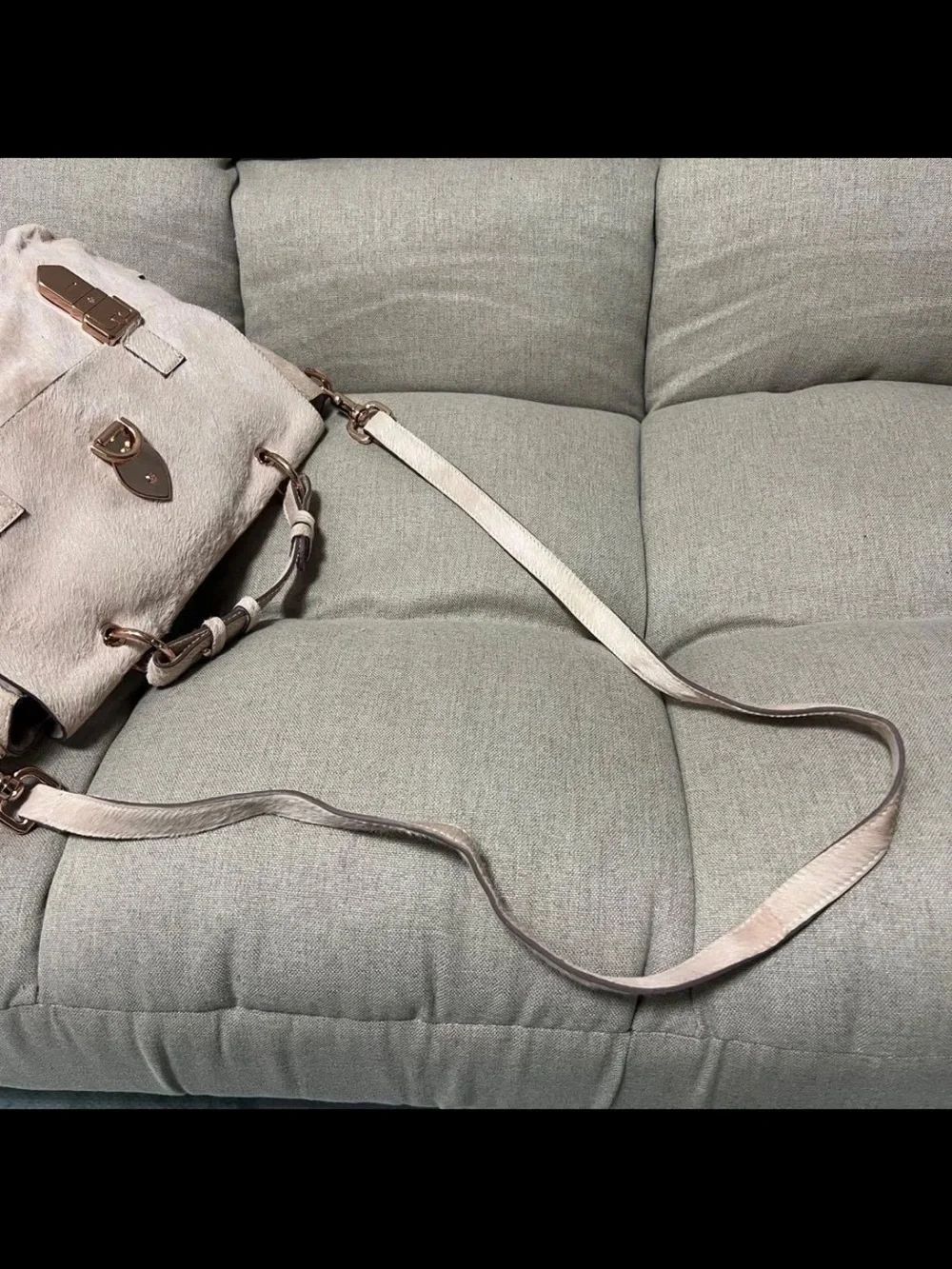 Mulberry Cream Top-Handle Satchel with Rose Gold Hardware
